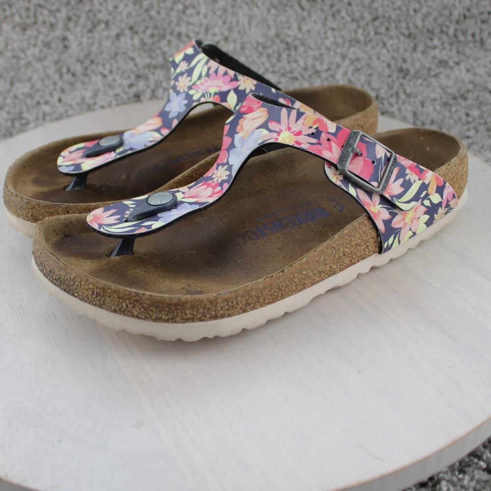 Birkenstock Gizeh Womens 6-6.5 EU 37 Floral Birko-Flor Thong Sandals - Picture 3 of 7